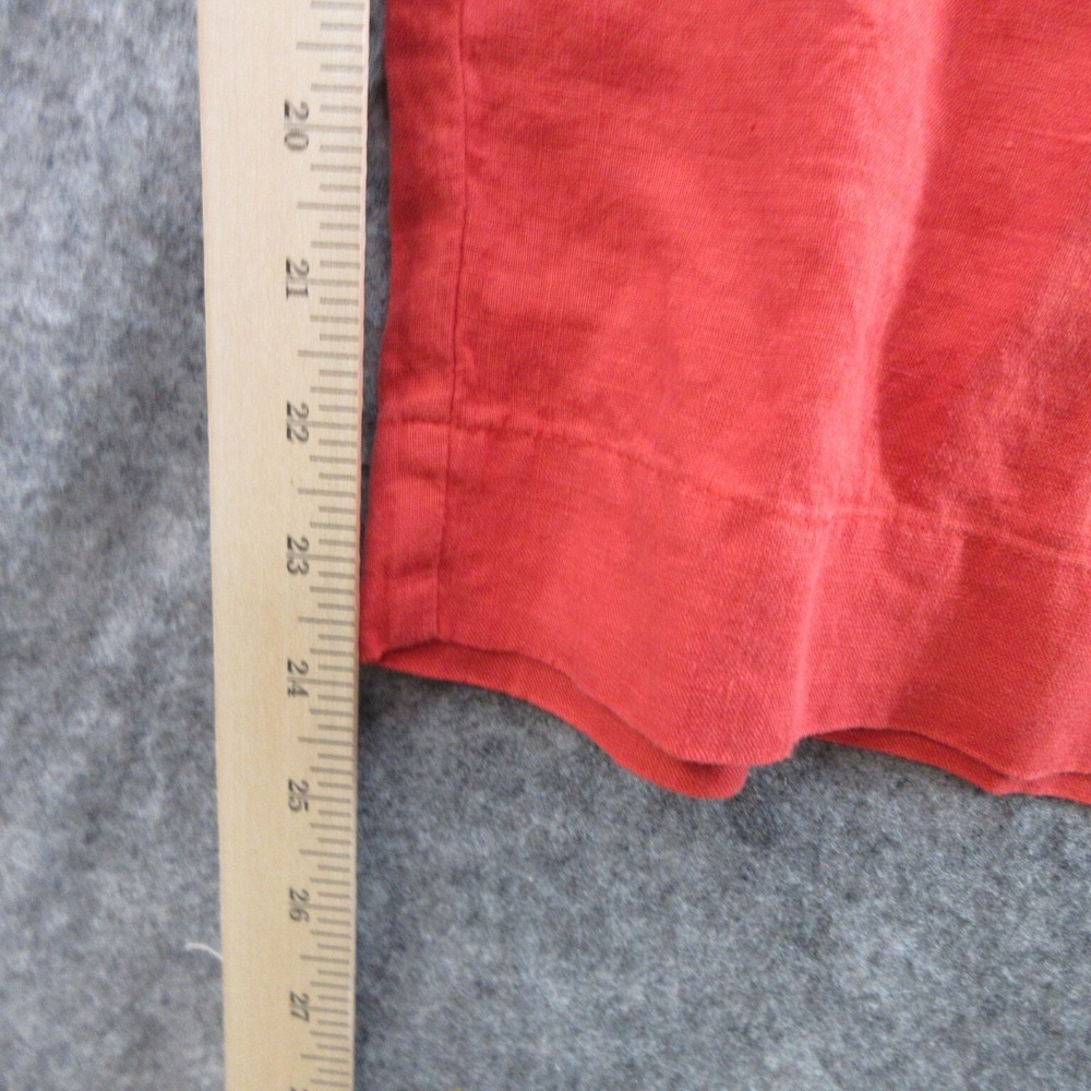 FLAX Designs Pants 3G LInen Red Pedal Pusher Elastic Waistband With Pockets New - Picture 8 of 16